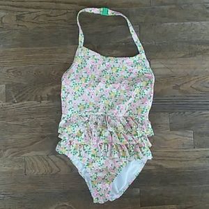 Girls mini boden ruffle swim suit size 7-8 years